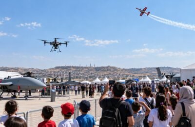 Редакционная иллюстрация TEKNOFEST в Шанлыурфе с дронами и авиацией